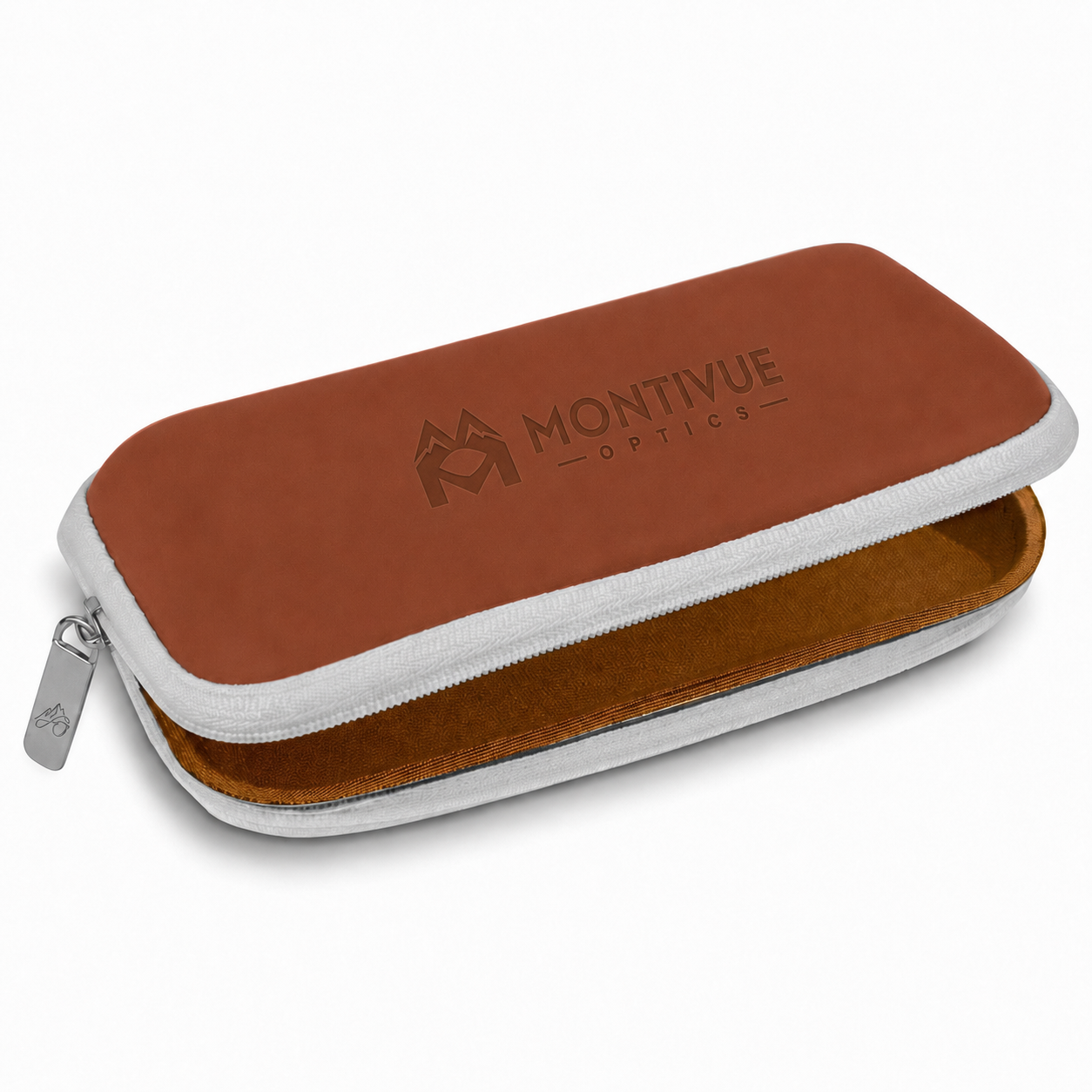 Montivue Optics Soft Zip Sunglasses Pouch - Brown open