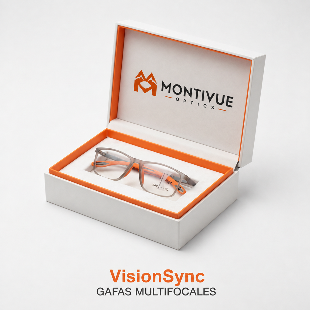 Gafas multifocales VisionSync™ en estuche Montivue Optics