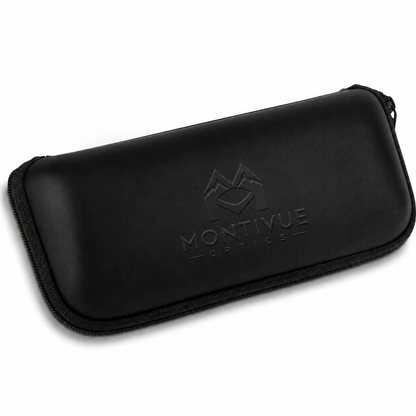 Montivue Optics Soft Zip Sunglasses Pouch - Black angled