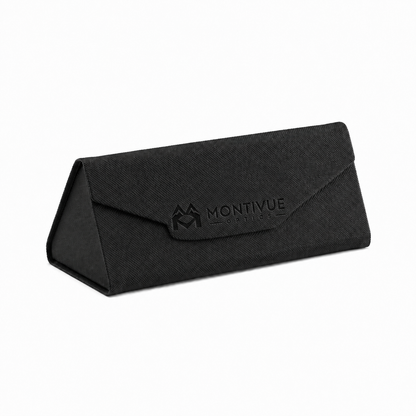 Montivue Optics Woven Foldable Sunglasses Case - Black open
