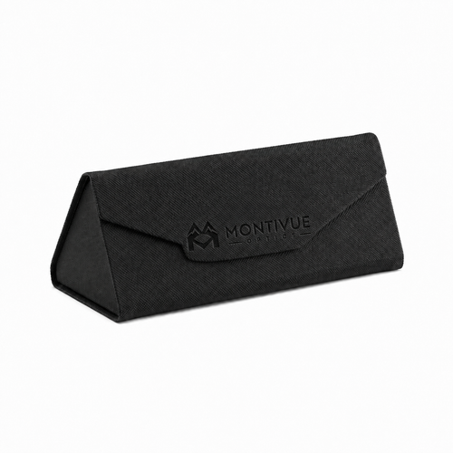 Montivue Optics Woven Foldable Sunglasses Case - Black open