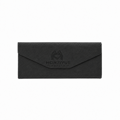 Montivue Optics Woven Foldable Sunglasses Case - Black front