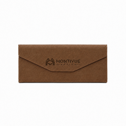 Montivue Optics Woven Foldable Sunglasses Case - Brown front