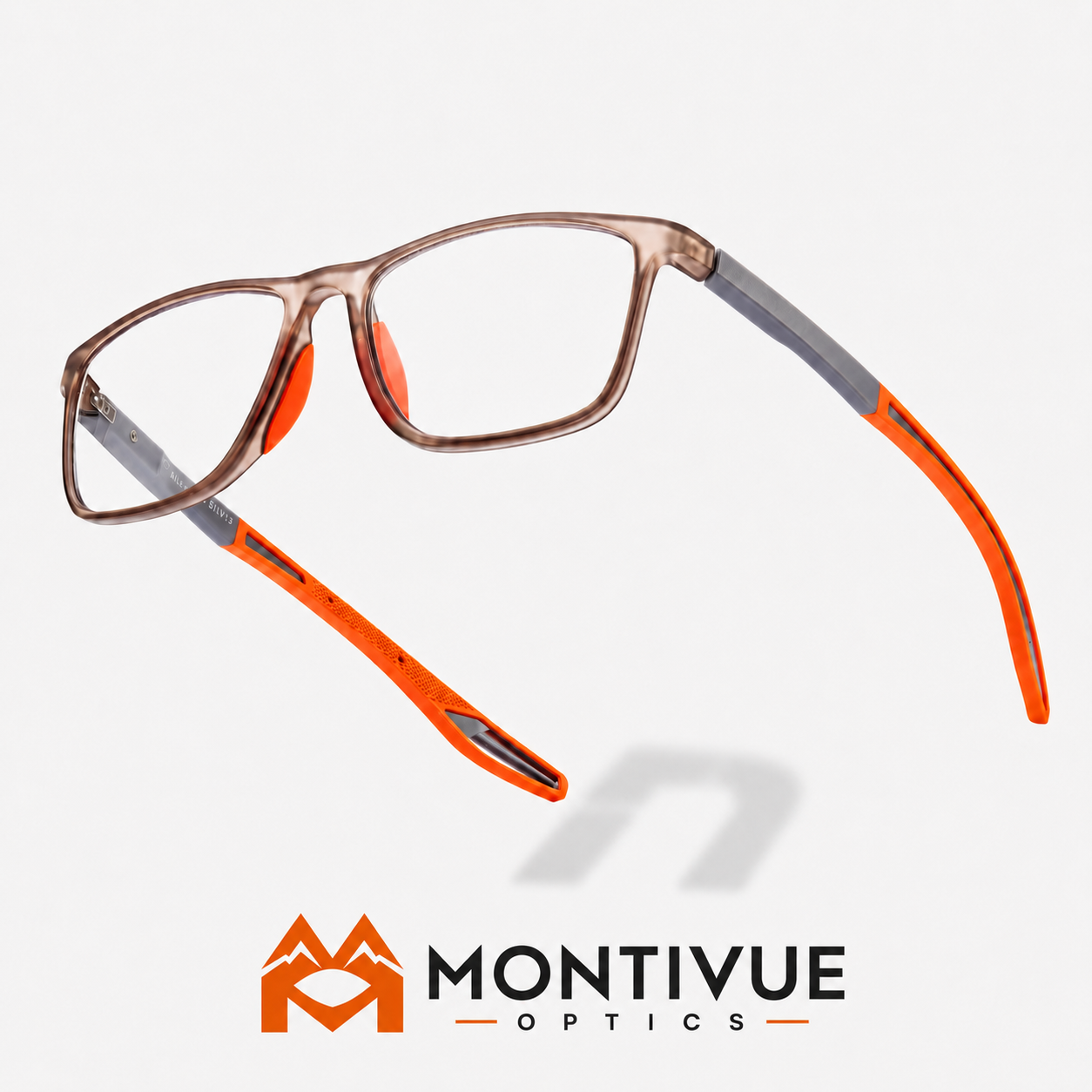 VisionSync multifocal glasses in orange by Montivue Optics